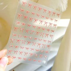 New Crystal Bow Nail Stickers with Elegant Lines